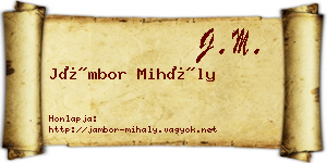 Jámbor Mihály névjegykártya