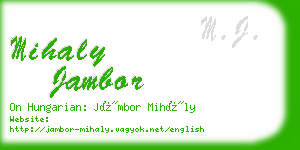 mihaly jambor business card